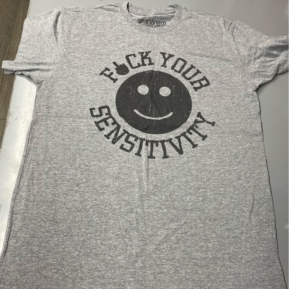 Black Rifle Coffee T-Shirt with Smiley Face. New without tags Medium